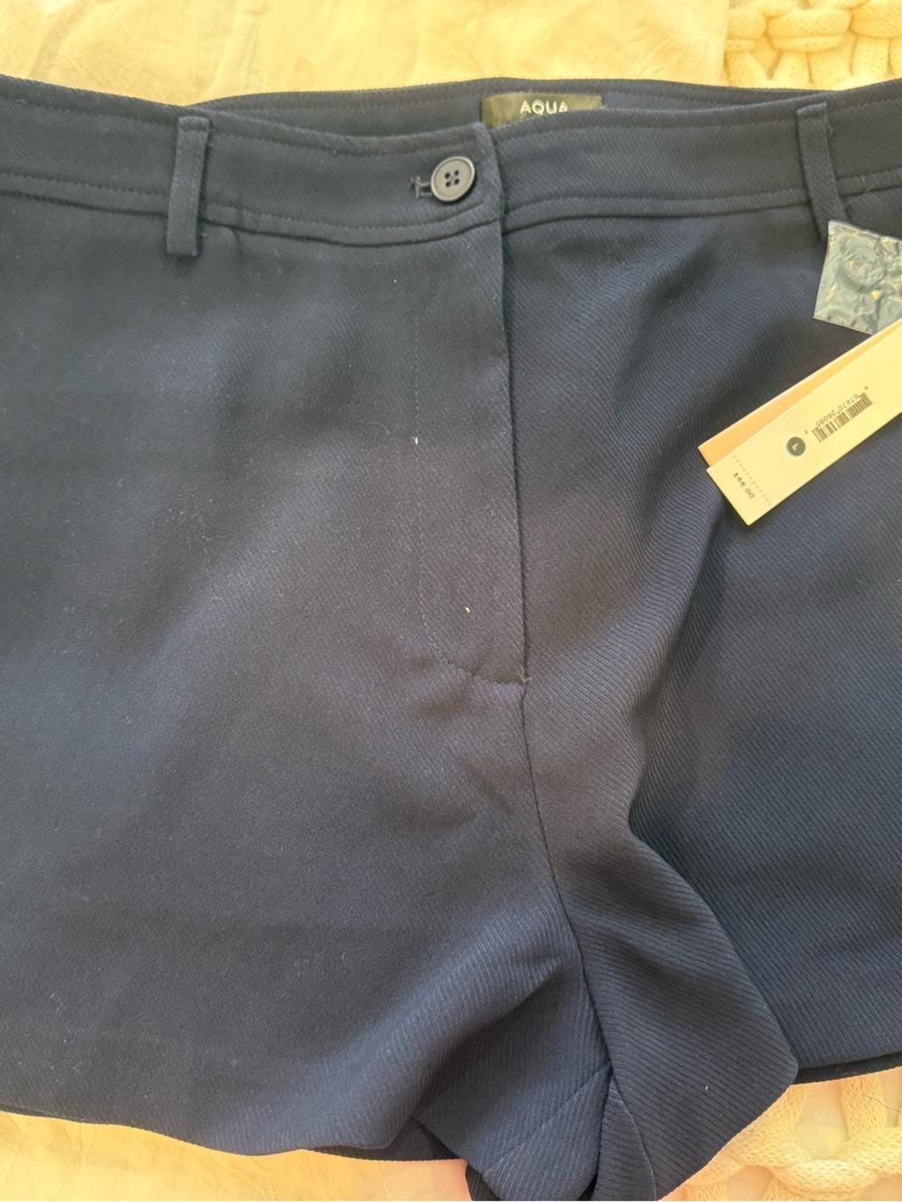 AQUA Navy Tailored Women's Shorts - twill